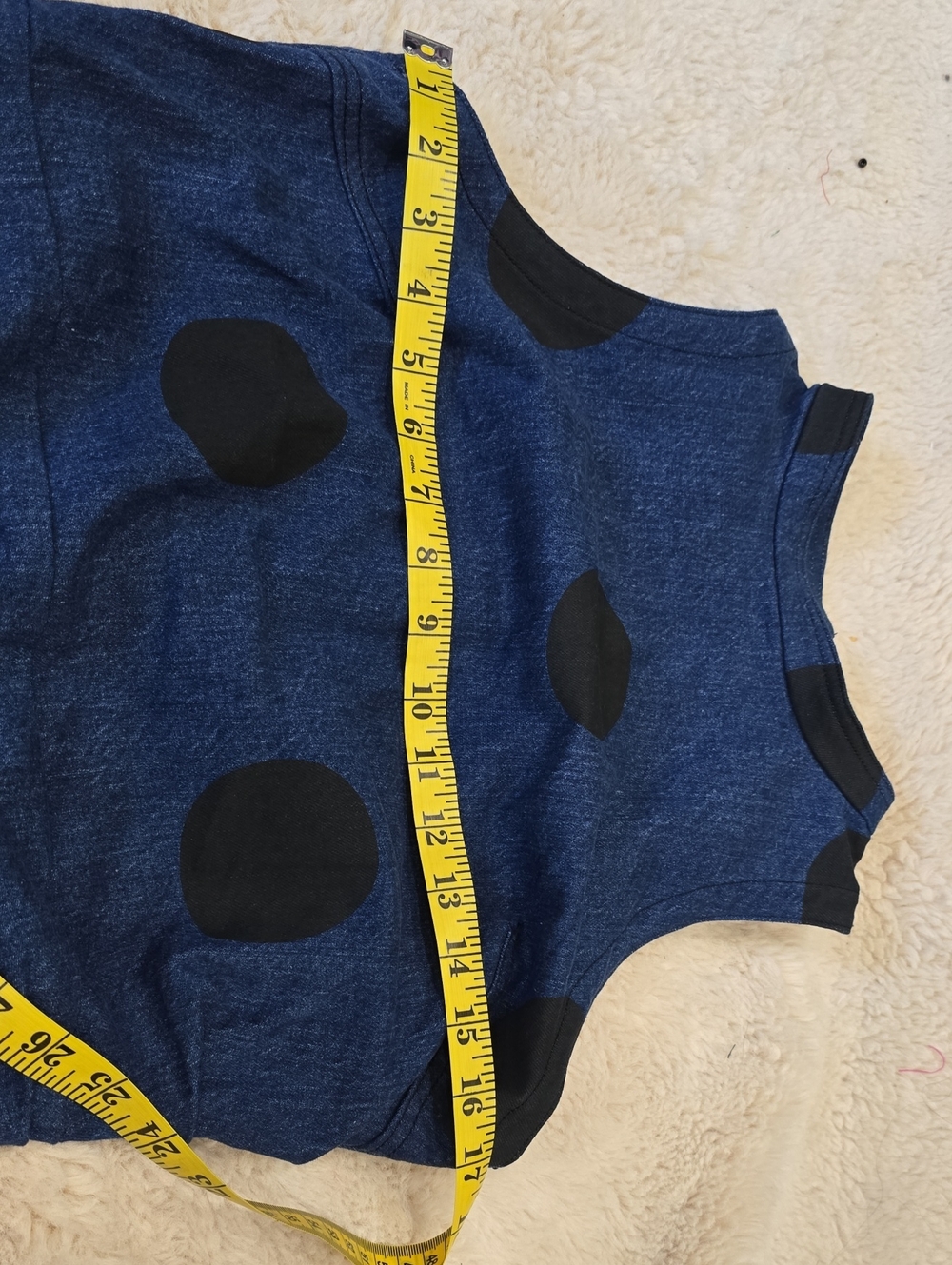 Pilcro Blue Top with Black Dot Detail